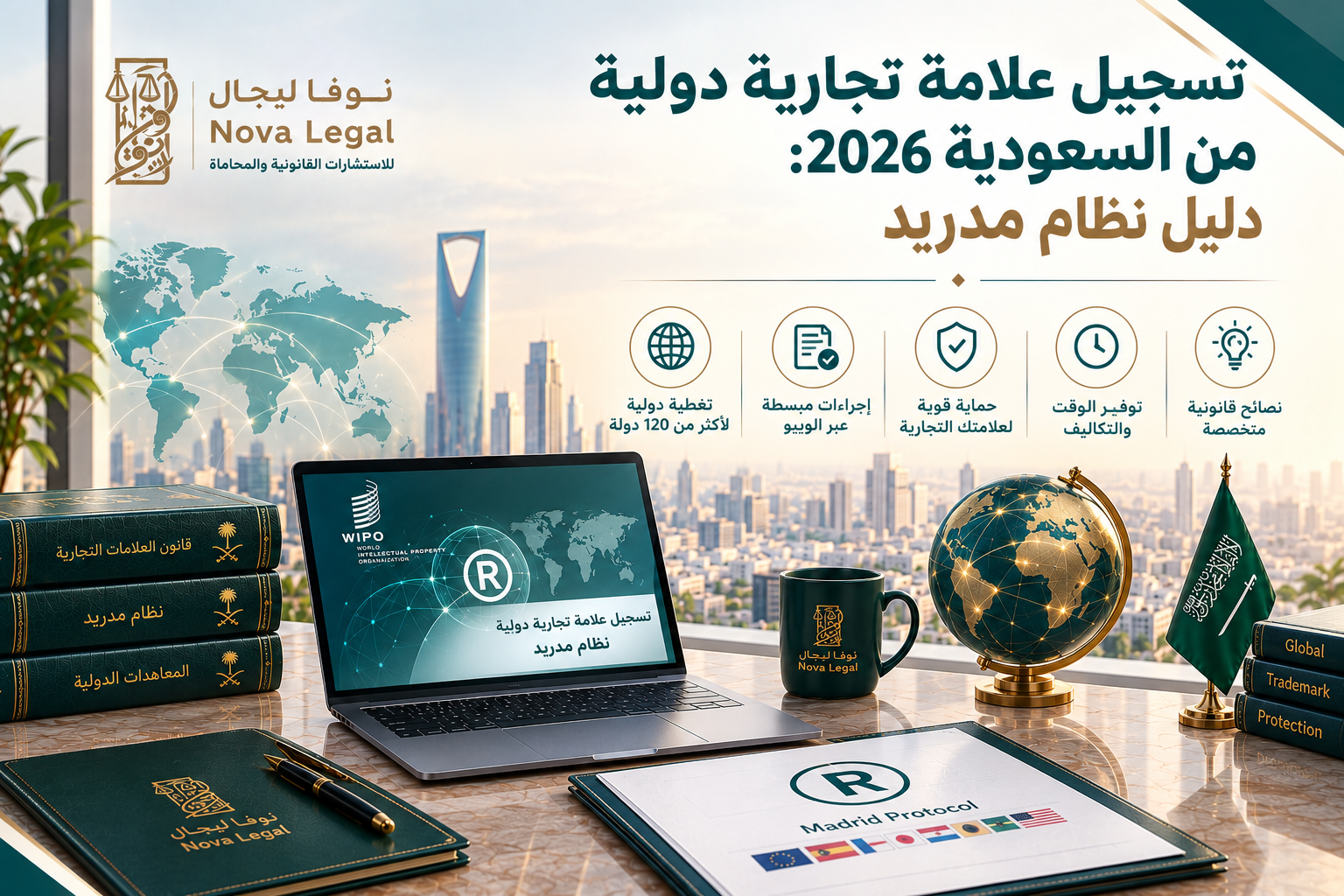 تسجيل علامة تجارية دولية من السعودية 2026: دليل نظام مدريد | نوفا ليجال