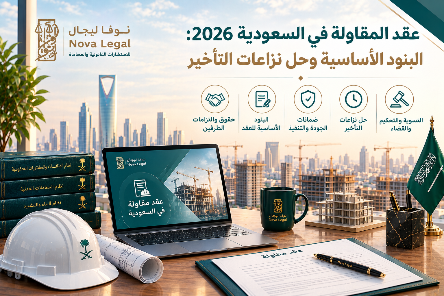 عقد المقاولة في السعودية 2026: البنود الأساسية وحل نزاعات التأخير | نوفا ليجال
